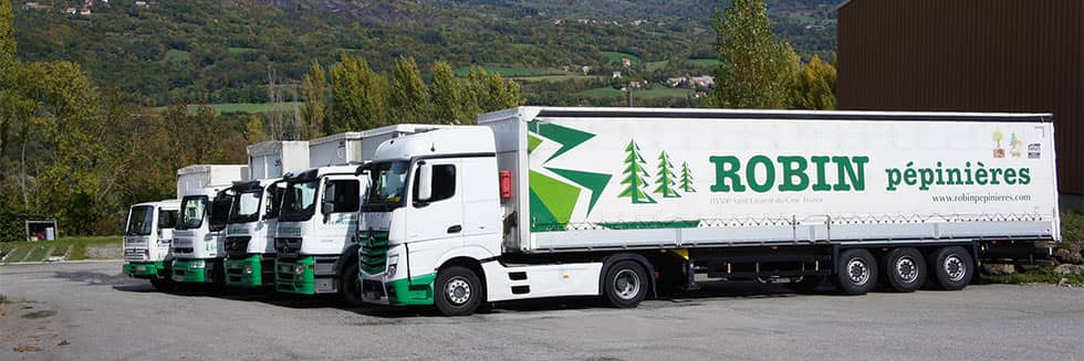 Les camions des Pépinières Robin assurent une livraison partout en France