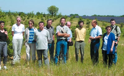 Summer 2002, MYCOREM annual meeting.  Visit of experimental plantations in France